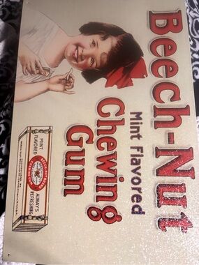 Mint Flavored Chewing Gum - advertisement Metal sign